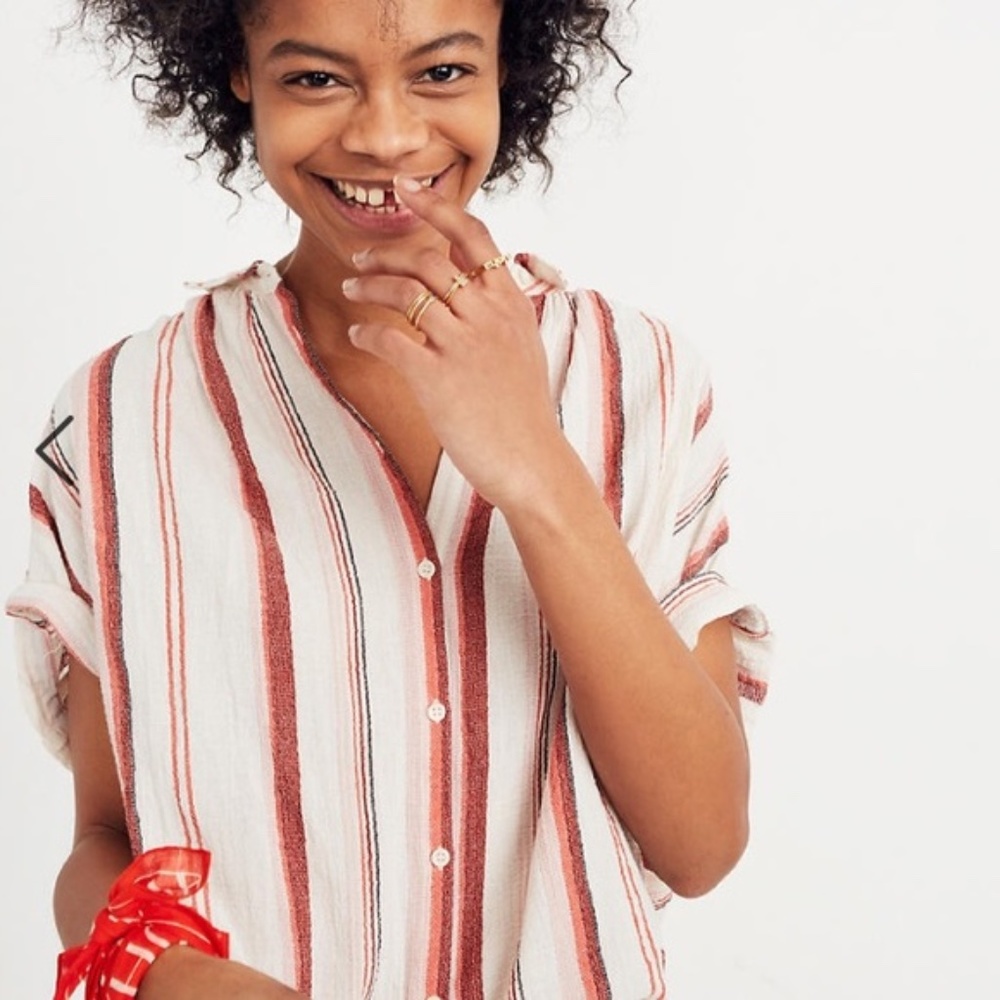 Madewell Striped Button Up Top